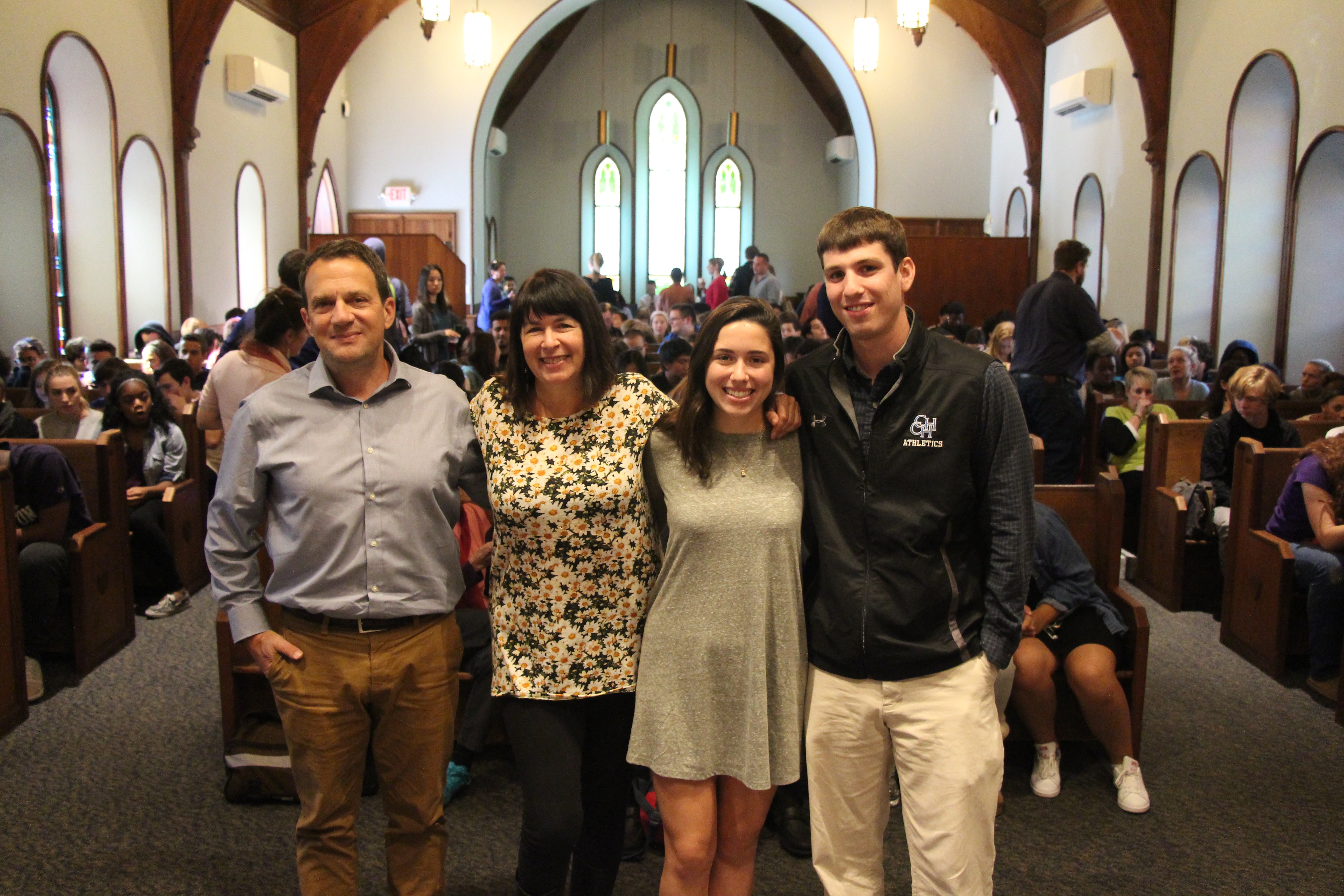 Rae Erdos Steinberg with family and teacher Scott Bloom